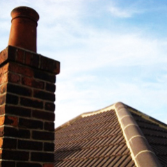 pitched roof and chimney